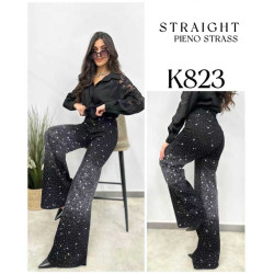 Jack Berry Дамски черни дънки с камъчета