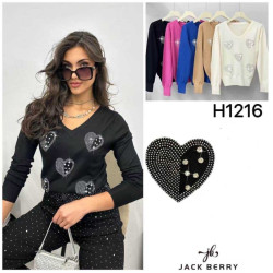 Jack Berry Дамска блуза на сърца с камъчета