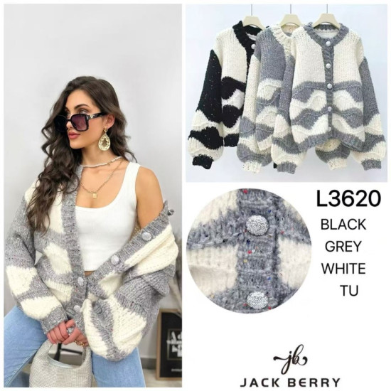 Jack Berry Дамска плетена жилетка с копчета