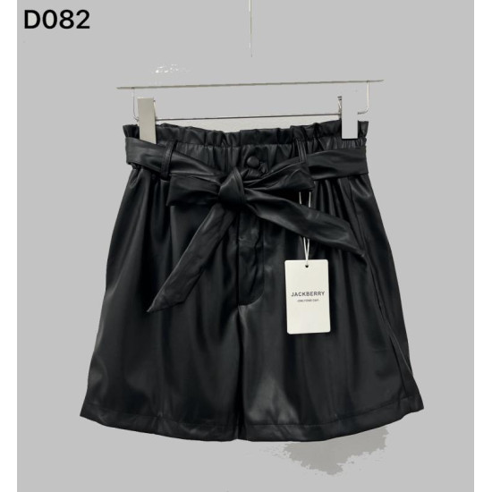 Jack Berry Дамски черни къси кожени панталони