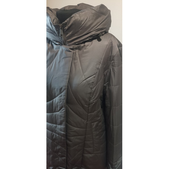 SWAD KEY Дамско дълго яке с камилска вълна графит