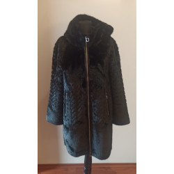 SWAD KEY Дамско елегантно двулицево палто черно