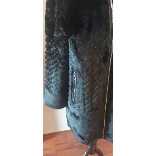 SWAD KEY Дамско елегантно двулицево палто черно