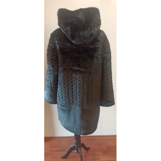 SWAD KEY Дамско елегантно двулицево палто черно