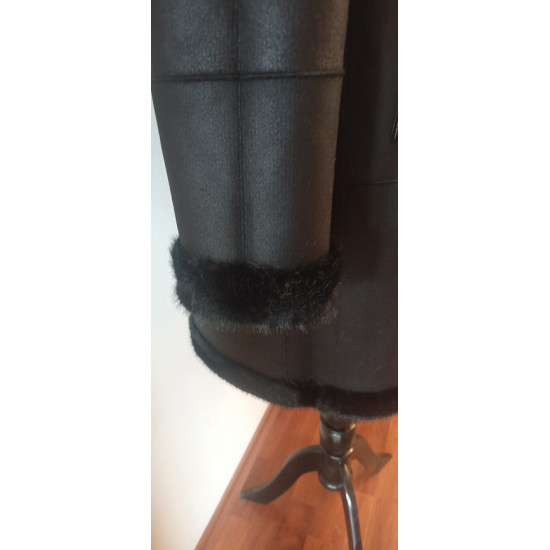 SWAD KEY Дамско елегантно двулицево палто черно