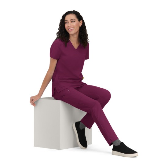 PRE ORDER - Koi Cureology  Cardi Top Atria Pant Wine SET