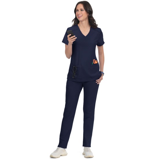 PRE ORDER - Koi Cureology  Cardi Top Atria Pant Navy SET