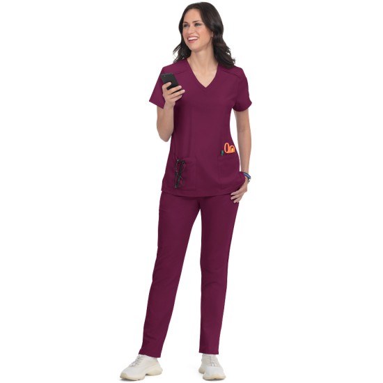 PRE ORDER - Koi Cureology  Cardi Top Atria Pant Wine SET