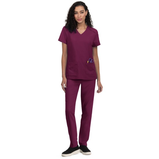 PRE ORDER - Koi Cureology  Cardi Top Atria Pant Wine SET