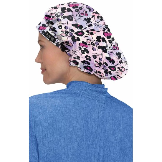 Koi Bouffant Scrub Cap Watercolor Poppies