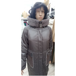 SWAD KEY Дамско дълго яке с камилска вълна графит