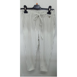 ITALI Дамски панталон с рае бял